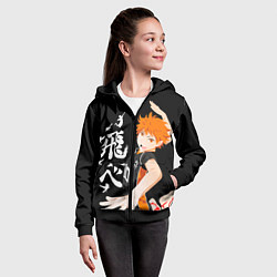 Толстовка на молнии детская ВОЛЕЙБОЛ!! HAIKYUU!!, цвет: 3D-черный — фото 2