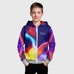 Толстовка на молнии детская Phonk Neon, цвет: 3D-меланж — фото 2