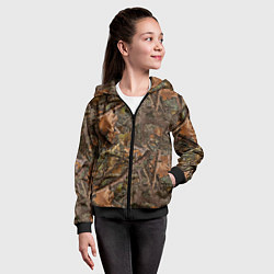 Толстовка на молнии детская Охотничий камуфляж, цвет: 3D-черный — фото 2