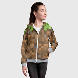 Толстовка на молнии детская Minecraft камуфляж, цвет: 3D-меланж — фото 2