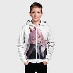 Толстовка на молнии детская Человек Бензопила, цвет: 3D-белый — фото 2