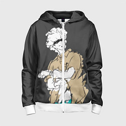 Толстовка на молнии детская Годжо Магическая Битва, цвет: 3D-белый