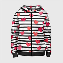 Детская толстовка на молнии Hearts Pattern