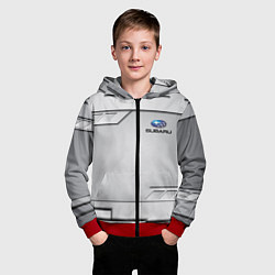 Толстовка на молнии детская SUBARU СУБАРУ, цвет: 3D-красный — фото 2
