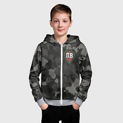 Толстовка на молнии детская Пограничные войска, цвет: 3D-меланж — фото 2
