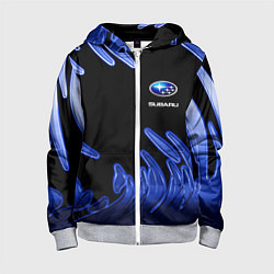 Толстовка на молнии детская Subaru, цвет: 3D-меланж