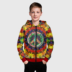 Толстовка на молнии детская Хиппи, цвет: 3D-красный — фото 2