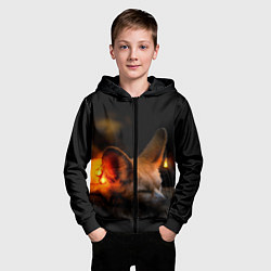 Толстовка на молнии детская Лисичка с фонариками, цвет: 3D-черный — фото 2