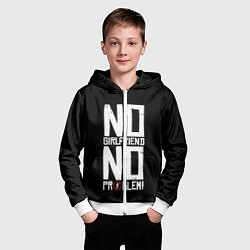 Толстовка на молнии детская Нет Девушки - Нет Проблем, цвет: 3D-белый — фото 2