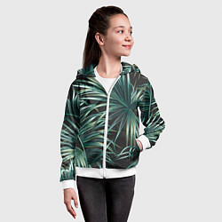 Толстовка на молнии детская Папоротник, цвет: 3D-белый — фото 2