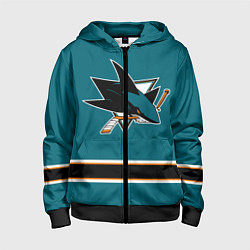 Толстовка на молнии детская Сан-Хосе Шаркс Форма1, цвет: 3D-черный