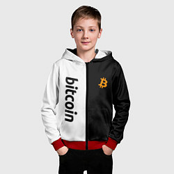 Толстовка на молнии детская БИТКОИН BITCOIN Z, цвет: 3D-красный — фото 2