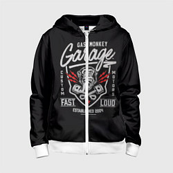 Толстовка на молнии детская Gas Monkey Garage, цвет: 3D-белый