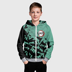 Толстовка на молнии детская DEMON SLAYER KIMETSU NO YAIBA, цвет: 3D-меланж — фото 2