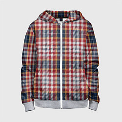 Толстовка на молнии детская Узор в клеточку, цвет: 3D-меланж