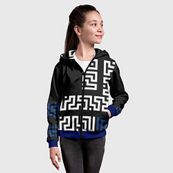 Толстовка на молнии детская Геометрический Минимализм, цвет: 3D-синий — фото 2