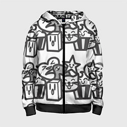 Детская толстовка на молнии Чёрно-белые дудлы