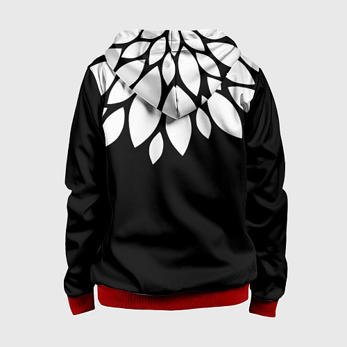 Детская толстовка на молнии Лепестки / 3D-Красный – фото 2