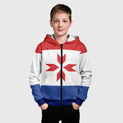 Толстовка на молнии детская Мордовия, цвет: 3D-синий — фото 2