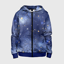 Толстовка на молнии детская Небо в стиле Стимпанк, цвет: 3D-синий