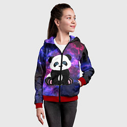 Толстовка на молнии детская Space Panda, цвет: 3D-красный — фото 2