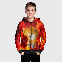 Толстовка на молнии детская Fire Fox, цвет: 3D-черный — фото 2
