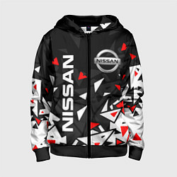 Толстовка на молнии детская NISSAN НИССАН ОСКОЛКИ, цвет: 3D-черный