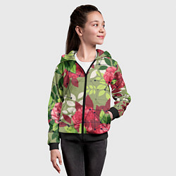 Толстовка на молнии детская Neuro flower, цвет: 3D-черный — фото 2