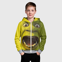 Толстовка на молнии детская Shrek is Yelling, цвет: 3D-меланж — фото 2