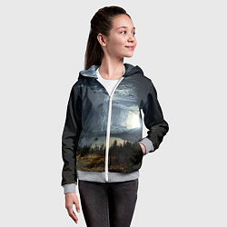 Толстовка на молнии детская Фантастический пейзаж, цвет: 3D-меланж — фото 2