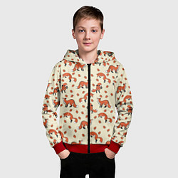 Толстовка на молнии детская Лисички, цвет: 3D-красный — фото 2