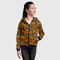 Толстовка на молнии детская PUBG ПАБГ УЗОР, цвет: 3D-синий — фото 2