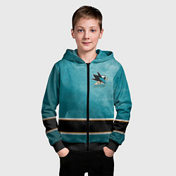 Толстовка на молнии детская San Jose Sharks, цвет: 3D-черный — фото 2