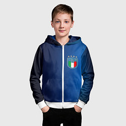 Толстовка на молнии детская Сборная Италии, цвет: 3D-белый — фото 2