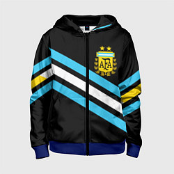 Толстовка на молнии детская Сборная Аргентины, цвет: 3D-синий