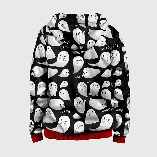 Детская толстовка на молнии Boo Привидения / 3D-Красный – фото 2