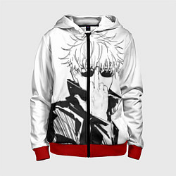 Толстовка на молнии детская Магическая битва Годжо, цвет: 3D-красный