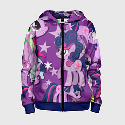 Толстовка на молнии детская Twilight Sparkle, цвет: 3D-синий