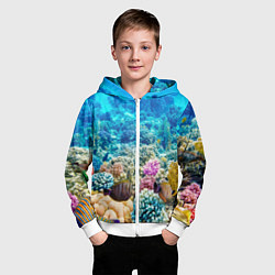 Толстовка на молнии детская Риф, цвет: 3D-белый — фото 2