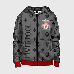 Толстовка на молнии детская LIVERPOOL ЛИВЕРПУЛЬ LV, цвет: 3D-красный