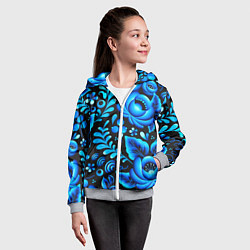 Толстовка на молнии детская Гжель, цвет: 3D-меланж — фото 2