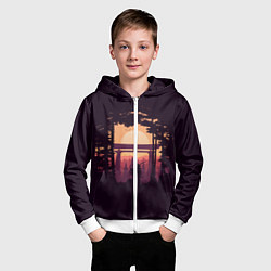 Толстовка на молнии детская Ниндзя в одиночестве, цвет: 3D-белый — фото 2