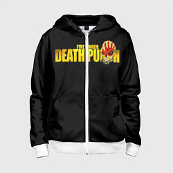 Толстовка на молнии детская FFDP Five Finger Death Punch, цвет: 3D-белый