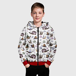 Толстовка на молнии детская Улитки и домики, цвет: 3D-красный — фото 2