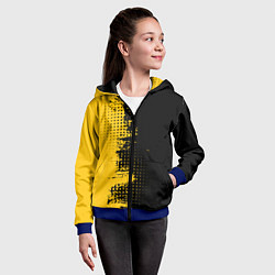 Толстовка на молнии детская ЧЕРНО ЖЕЛТЫЙ ГРАНЖ GRUNGE Z, цвет: 3D-синий — фото 2