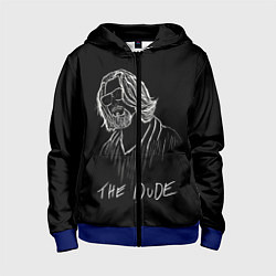 Толстовка на молнии детская THE DUDE Большой Лебовски, цвет: 3D-синий