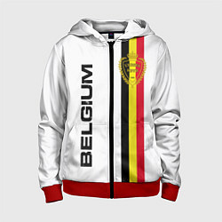 Толстовка на молнии детская СБОРНАЯ БЕЛЬГИИ, цвет: 3D-красный
