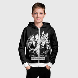 Толстовка на молнии детская Осаму Дазай Бродячие псы, цвет: 3D-белый — фото 2