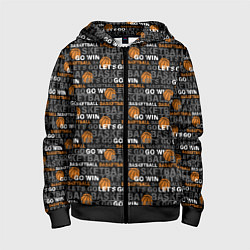 Толстовка на молнии детская BASKETBALL, цвет: 3D-черный