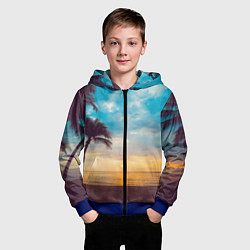Толстовка на молнии детская Пейзаж, цвет: 3D-синий — фото 2